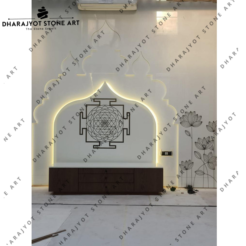 Custom White Marble Religious Altar Temple