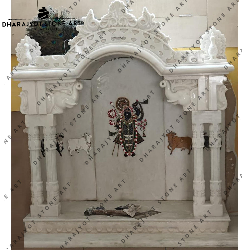 Designer Handmade Home White Marble Temple