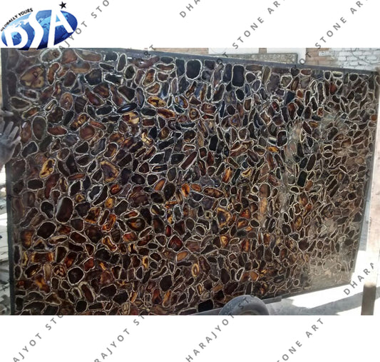 Black Agate Quartz Stone Slab