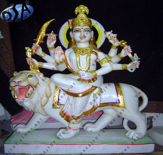 White Marble Amba Mata God Statue