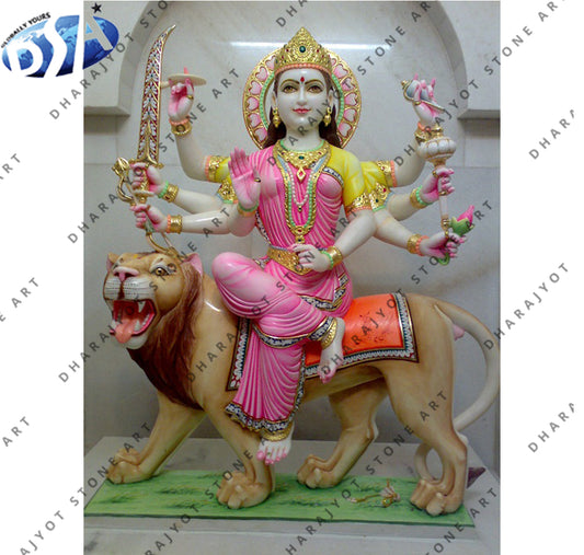 Ambaji Mata White Marble God Statue