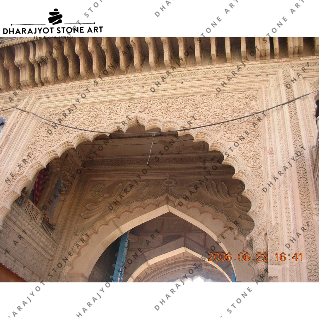 Antique Designed Pink Sandstone Arch