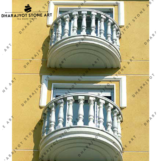 Balcony White Carving Sandstone Balustrade