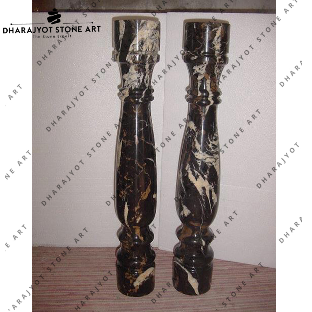 Natural Grey Black Granite Stone Balusters