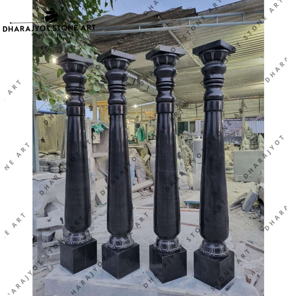 Hand-Carved Marble Railings Stair Handrail Balusters