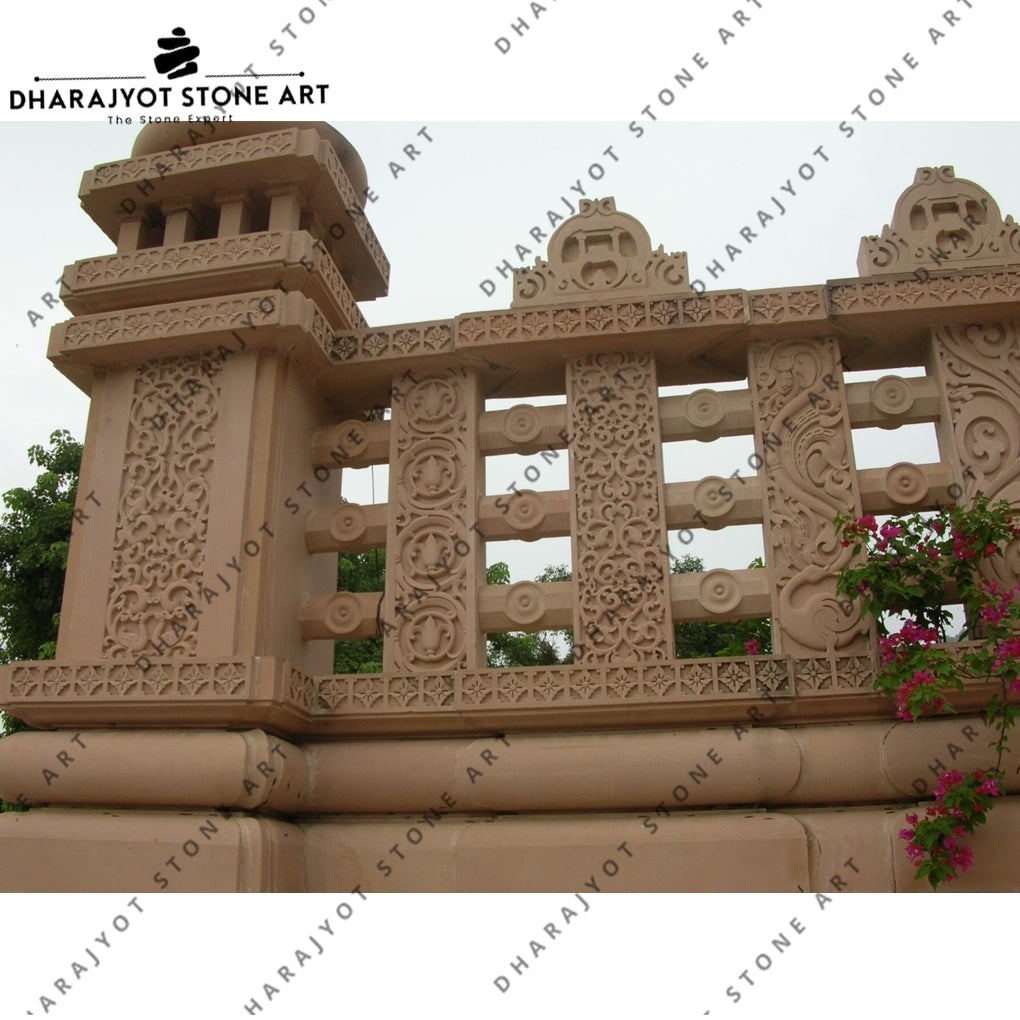 Hand Carved Sandstone Balustrade Panels