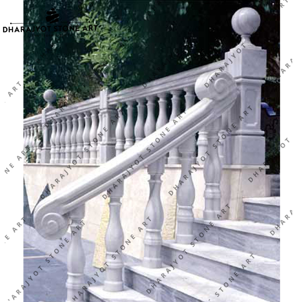 Outdoor White Marble Balustrades
