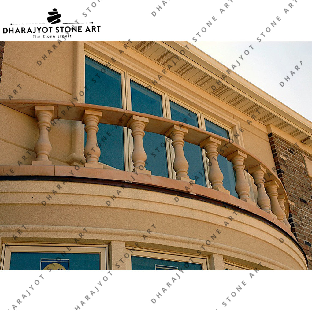 Outdoor Yellow Marble Balustrade