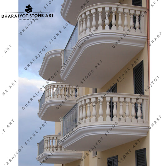 Outdoor White Sandstone Balustrades