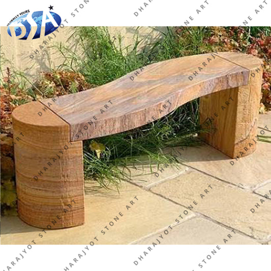 Outdoor S Shaped Stone Bench