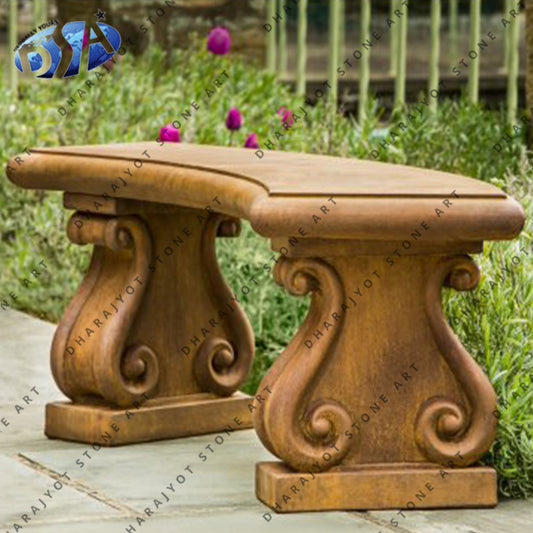 Outdoor Durable Garden Antique Marble Stone Bench