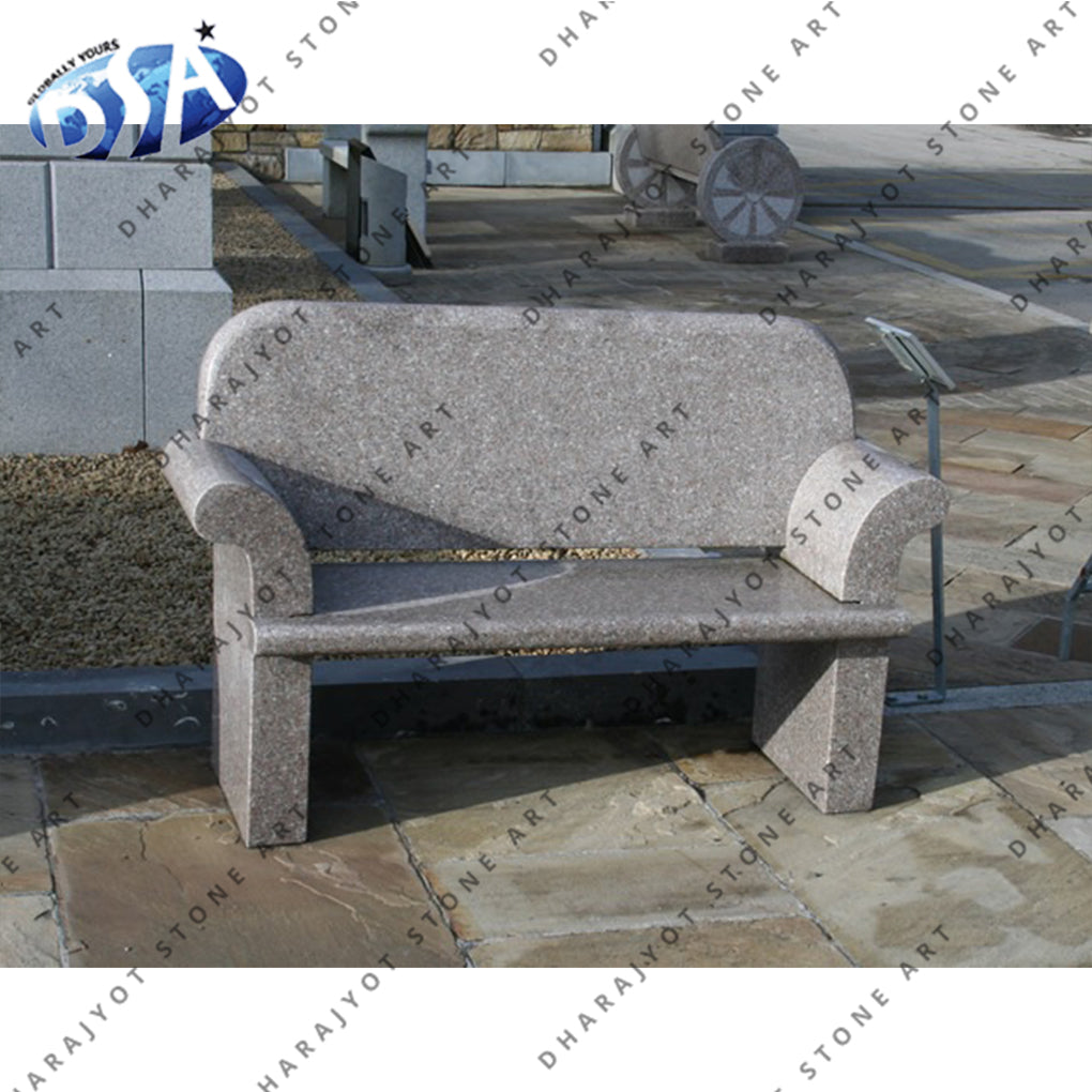 Grey Stone Garden Bench