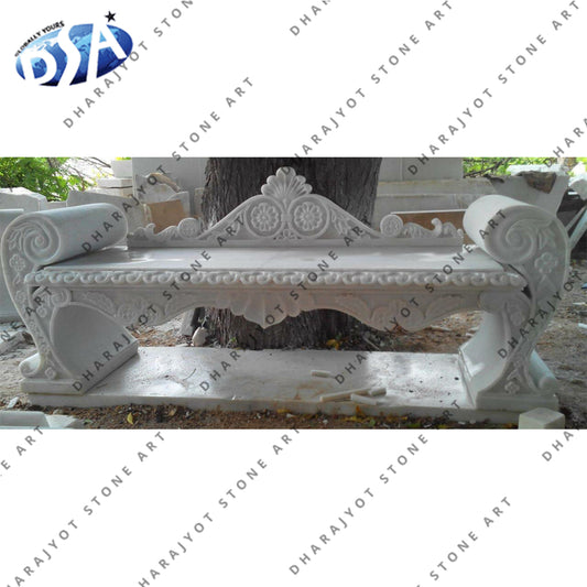Natural Garden Carved Marble Stone Bench