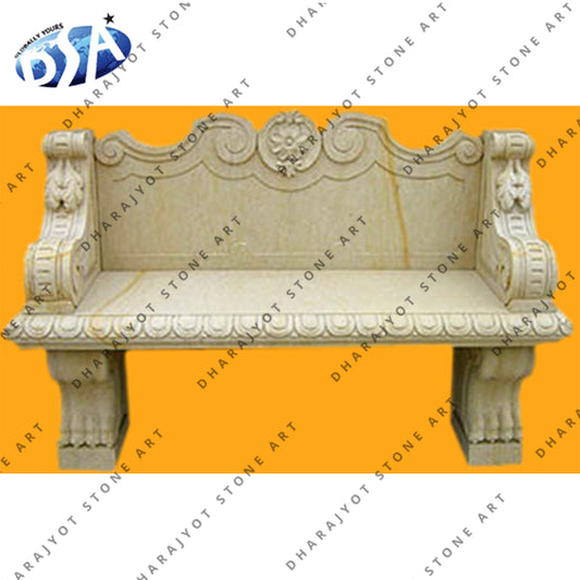 Beige Stone Marble Bench