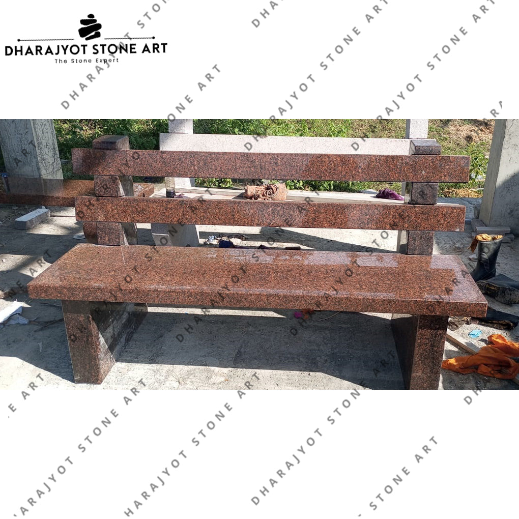Red Granite Polished Natural Stone Bench
