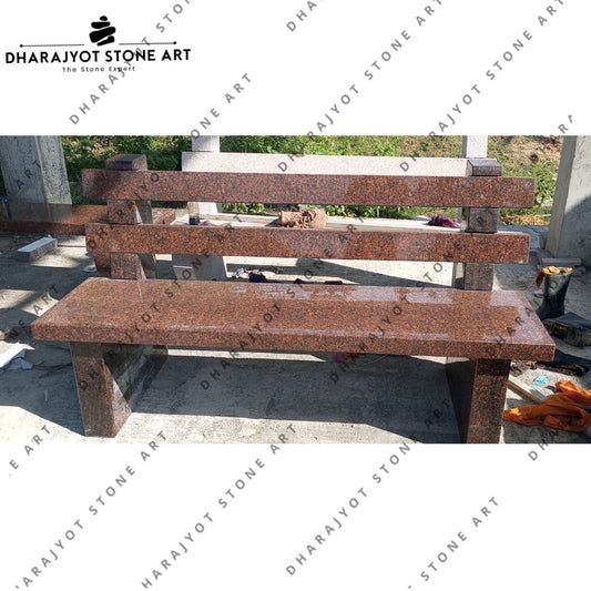 Red Granite Polished Natural Stone Bench