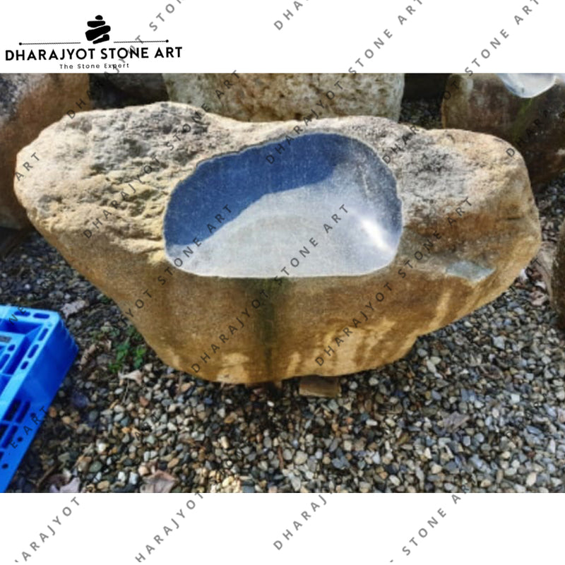 Raw Boulder Outdoor Handcrafted Natural Stone Chair