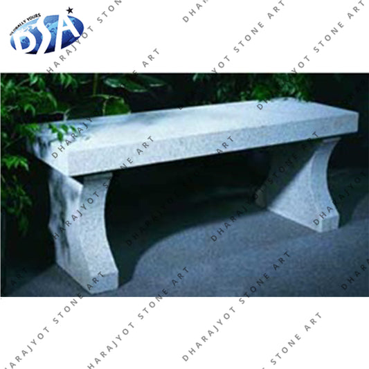 White Marble Hand Carved Stone Bench