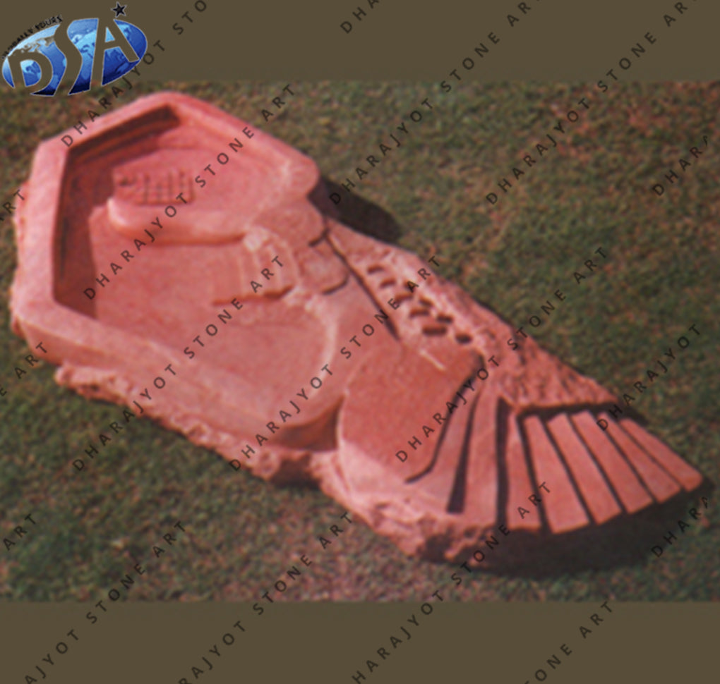 Red Marble Birdbath