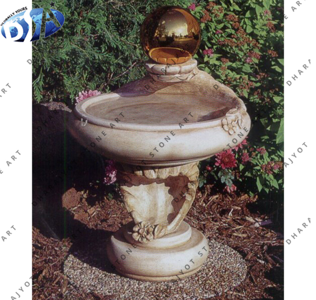 Regalur Size Stone Garden Marble Birdbath