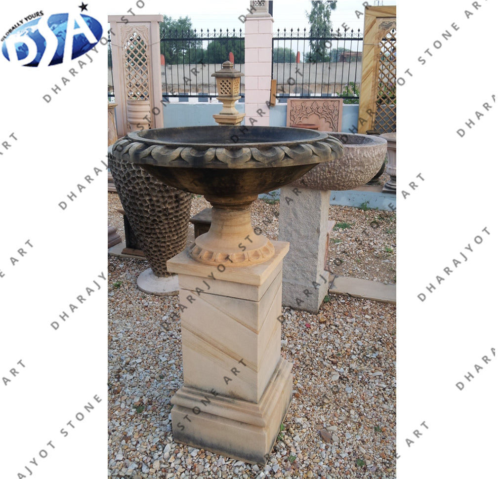 Garden Decoration Natural Stone Birdbath