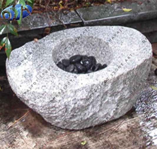 Garden White Stone Birdbath