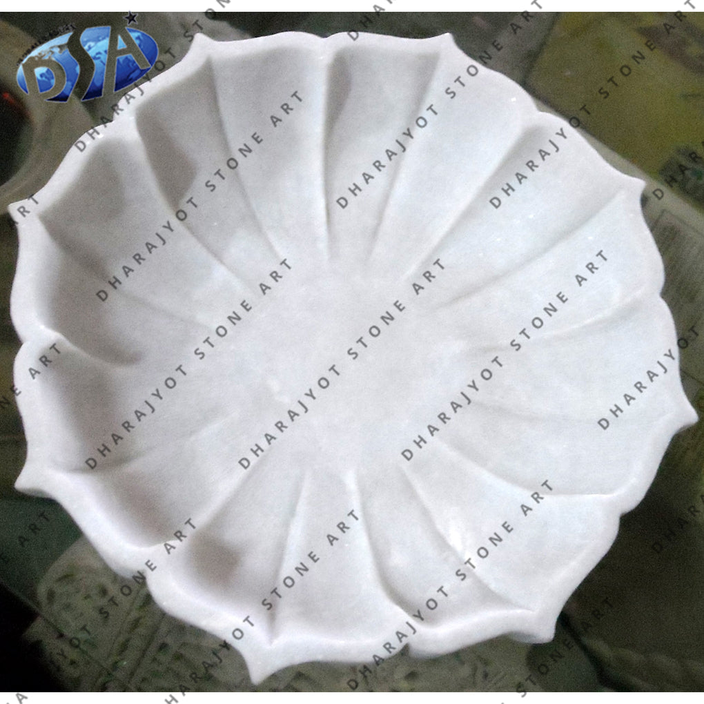 White Marble Hand Carved Bowl Plate