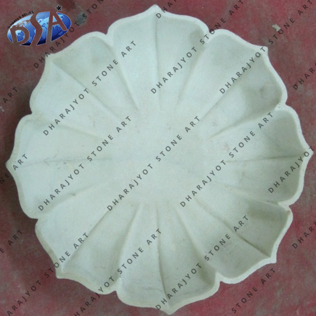 White Marble Hand Carved Bowl Plate