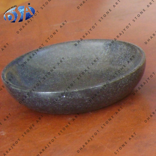 Black Stone Hand Carved Bowl Plate