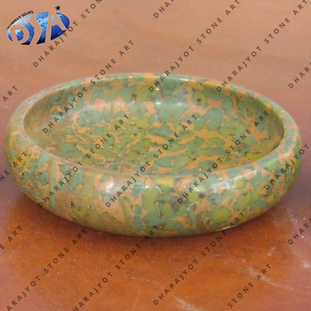 Custom Design Green Marble Bowl Plate