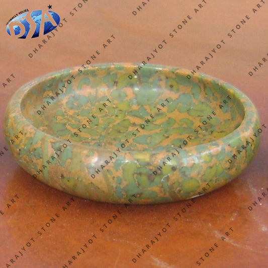 Custom Design Green Marble Bowl Plate