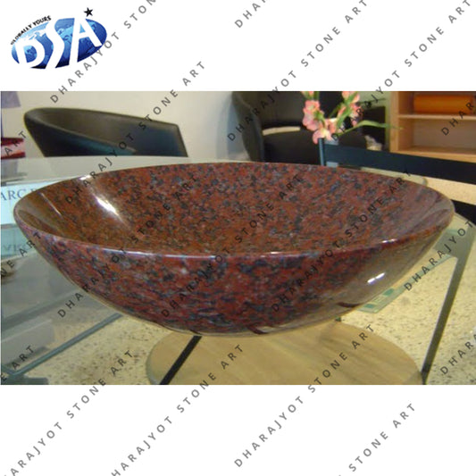 Red Custom Design Marble Bowl Plate