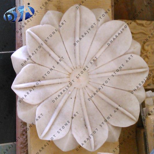 Handmade Pure Marble Flower Bowl Plate