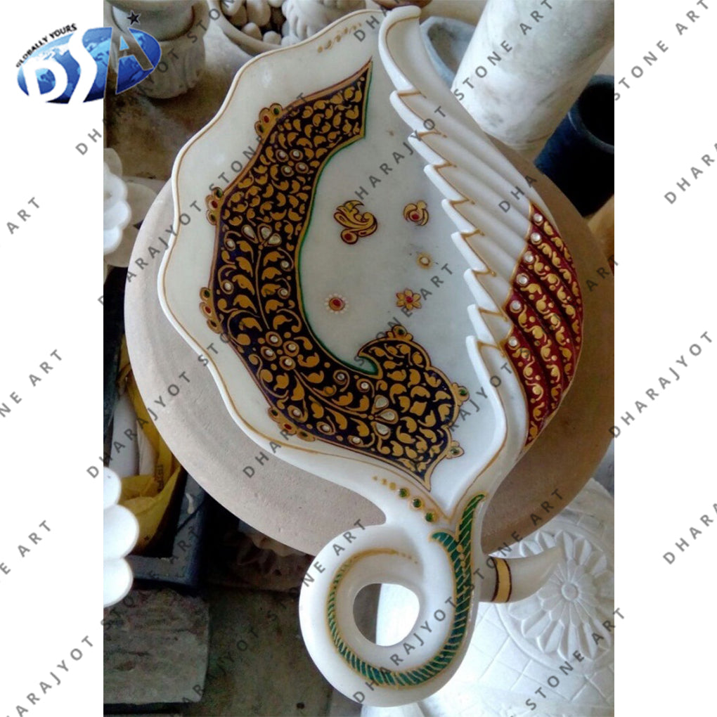 Traditional White Marble Leaf Shaped Bowl