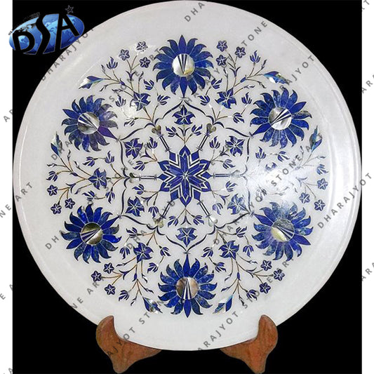 Floral Marble Inlay Plate