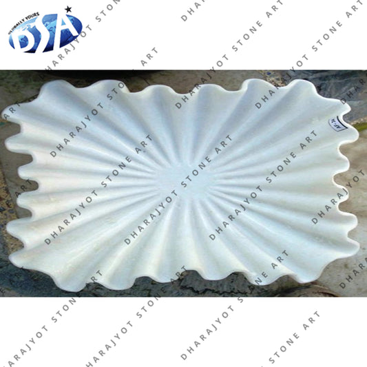 Natural Stone Pure White Marble Bowl Plate