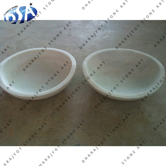 Custom Design White Marble Bowl Plate