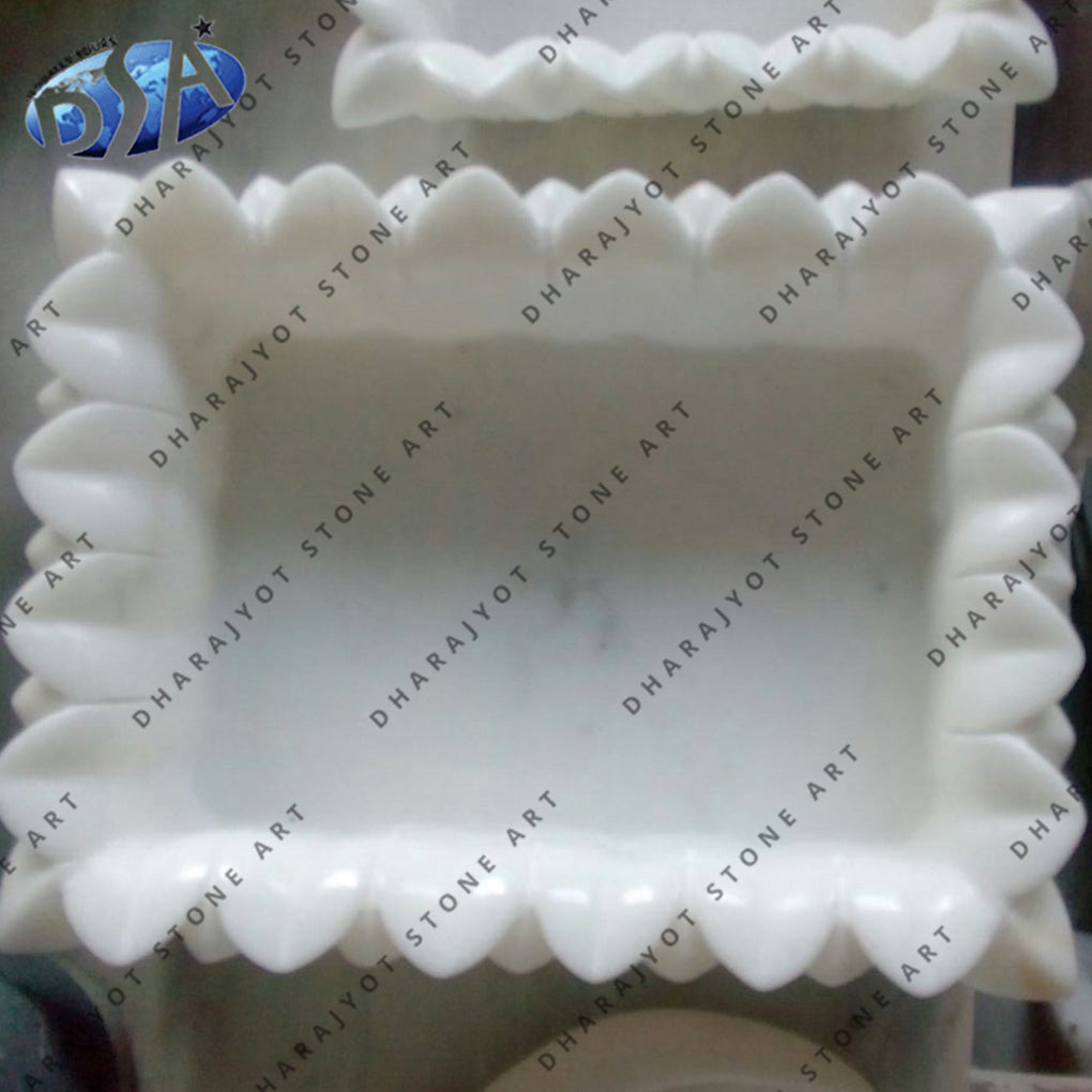 White Marble Decoration Square Shape Tray