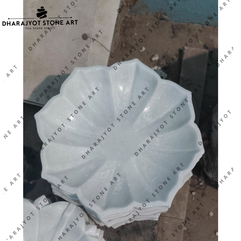 Elegant Home Décor Handcrafted Lotus Design Stone Bowl