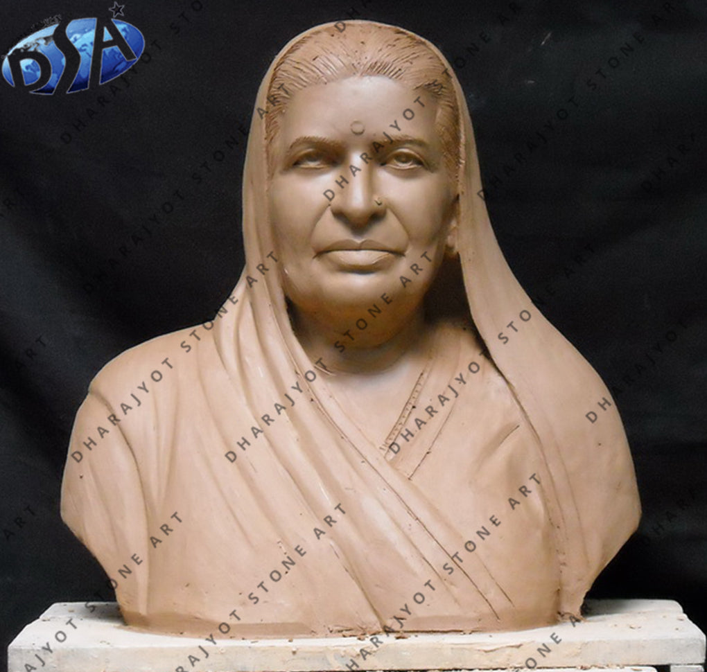 Brown Marble Female Half Bust