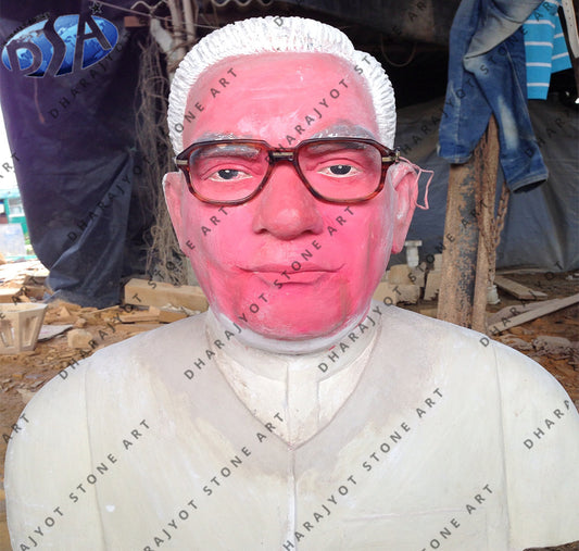 Red Marble Old Men Bust