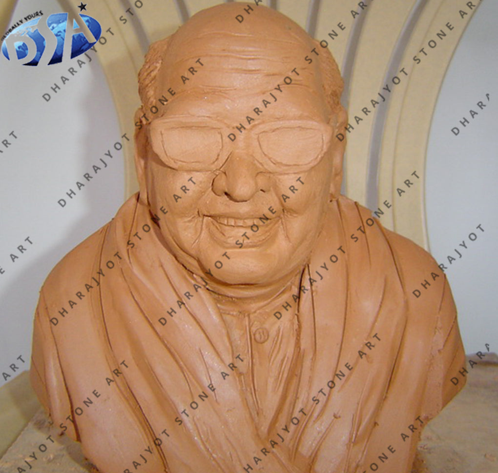 Antique Style Hand Carved Stone Female Bust Statue