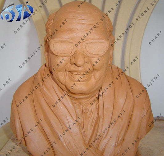 Antique Style Hand Carved Stone Female Bust Statue