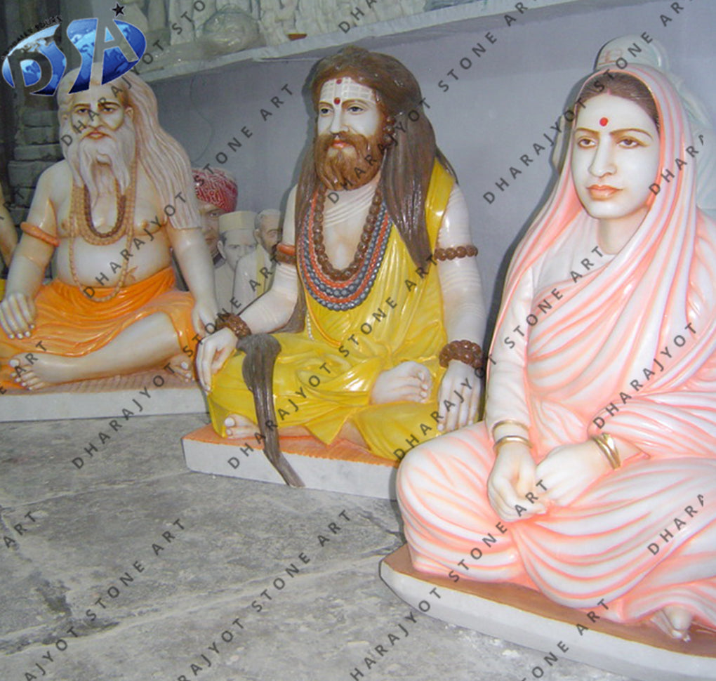 White Marble Valmiki Bust Statue