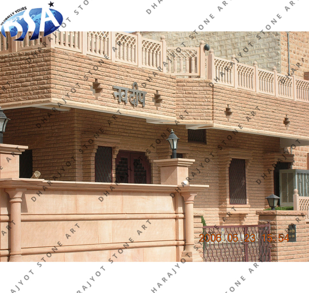 Antique Pink Stone Elevation