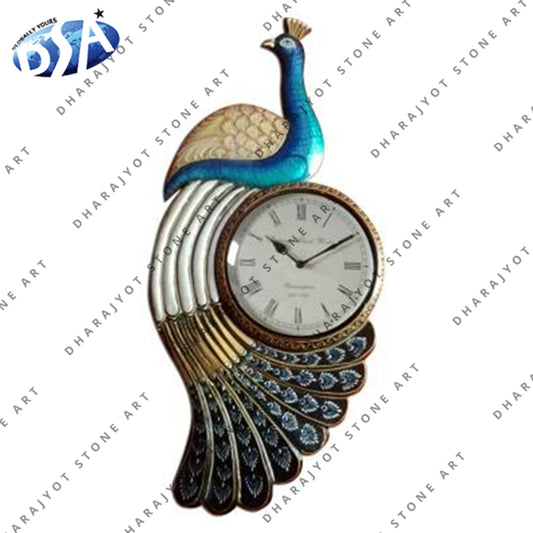 Peacock Stone Blue Wall Watch