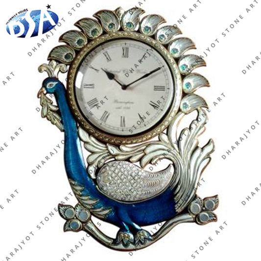 Analogue Round Stone Indian Handmade Clock