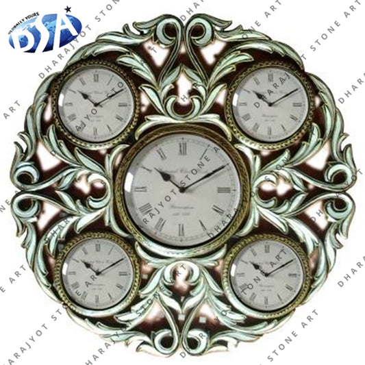 White Stone Polished Wall Clock