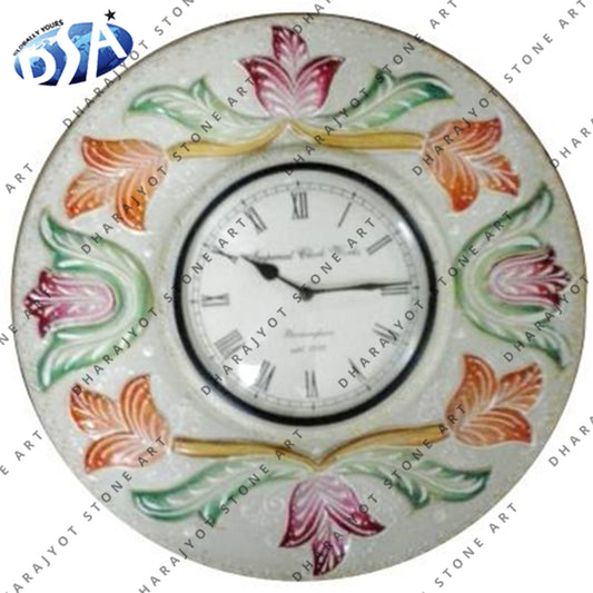 Analog Stone Decorative White Wall Clock