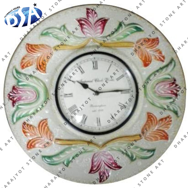 Analog Stone Decorative White Wall Clock